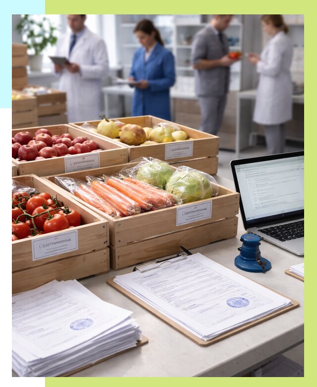 Сертификация овощей и фруктов в Карпинске от 8728 р. | Алешин-Кпн