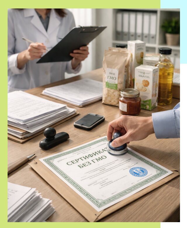 Получение сертификата Без ГМО для продукции в Карпинске